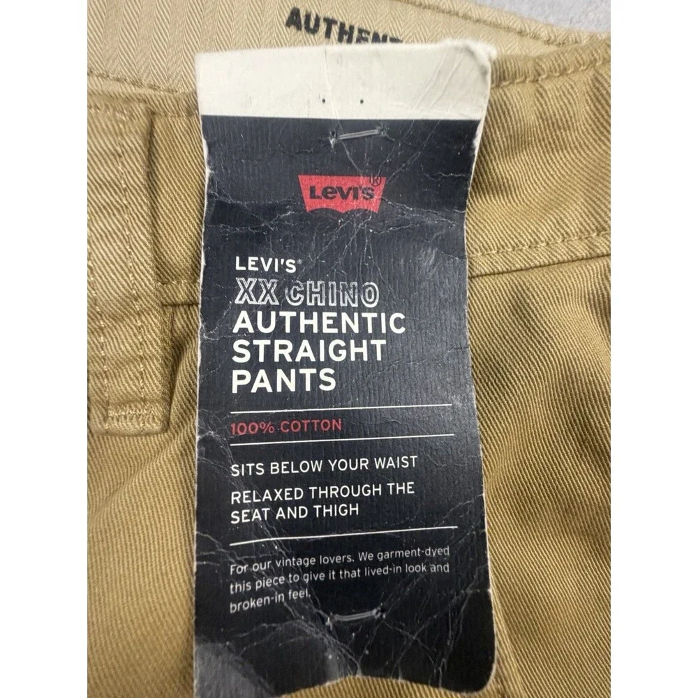 Levi's XX Chino Relaxed Fit Twill Chino Pants Tan Straight Leg Pockets 28
